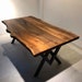 Custom Order Dark Brown Walnut Table - Live Edge - Slab Table- Dining Table- Coffee Table-  Kitchen Table - Office -Solid wood-%100 HANDMADE 