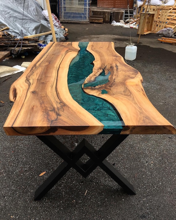 Custom Epoxy Resin River Table Solid Epoxy Round Table Handmade