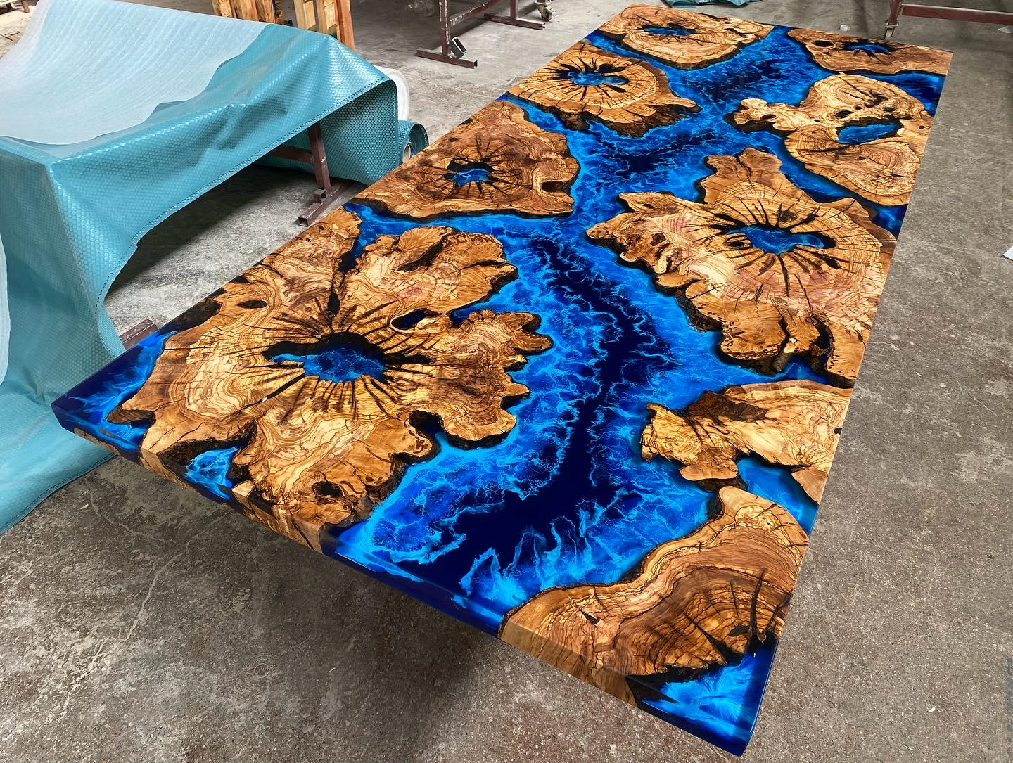 Custom 3D Ocean Sea Theme Decorative Resin River Epoxy Dining Table ...