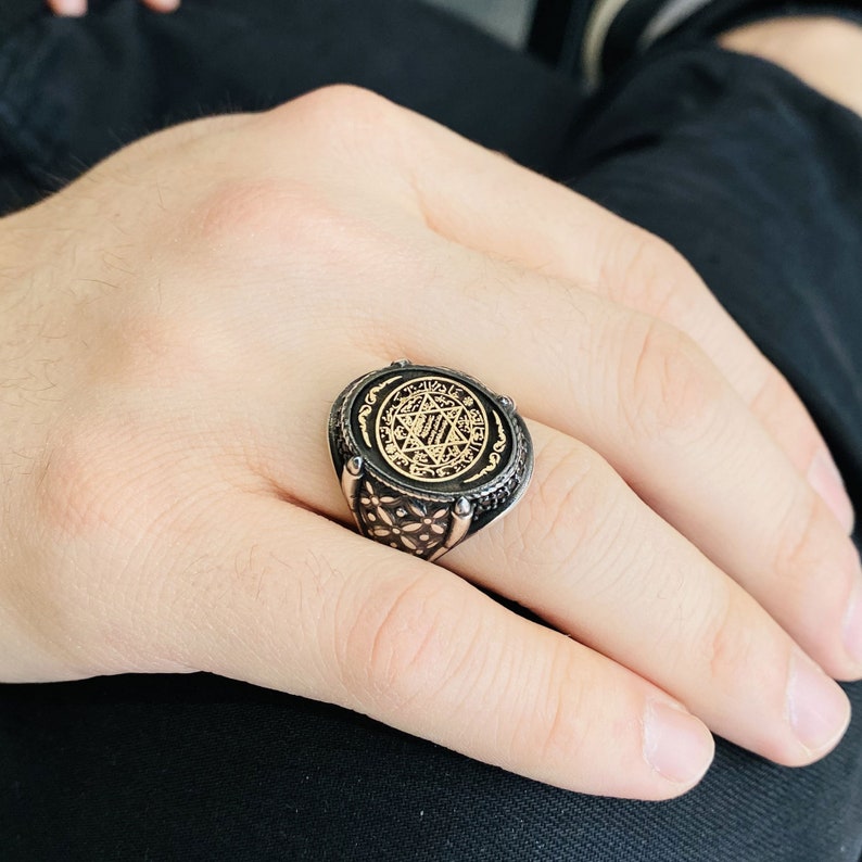Solomon Ring King Solomon Ring exclusive ring zircon stone, 925 Sterling Silver Satr Of David