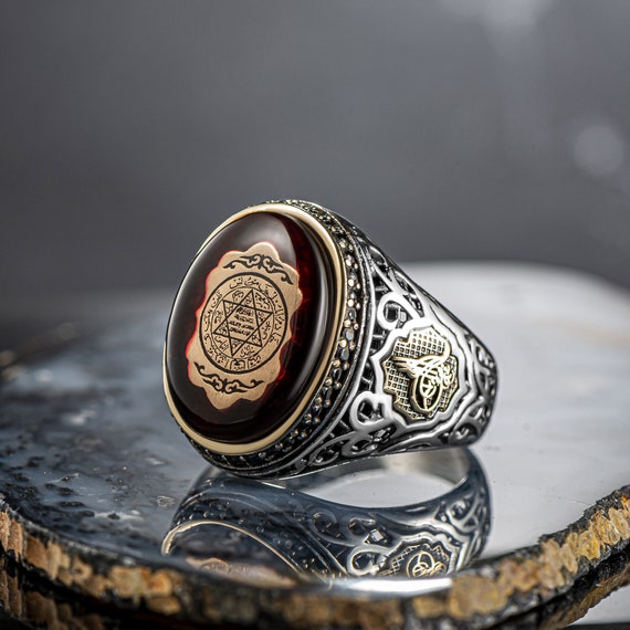 Seal Ring Solomon Seal Ring Sterling Silver Ring Amber | Etsy