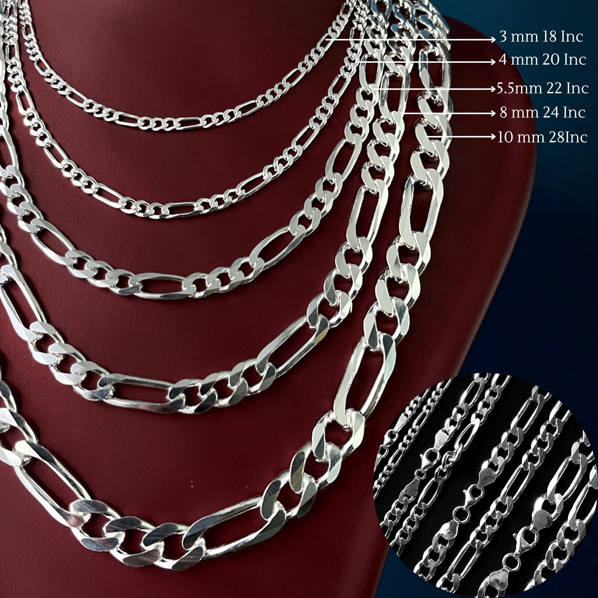 9 mm Figaro Chain Link Necklace for Men Boys Heavy 316L Gold Plated  Stainless Steel Gold Color 24 Inch - TB-TN-0010