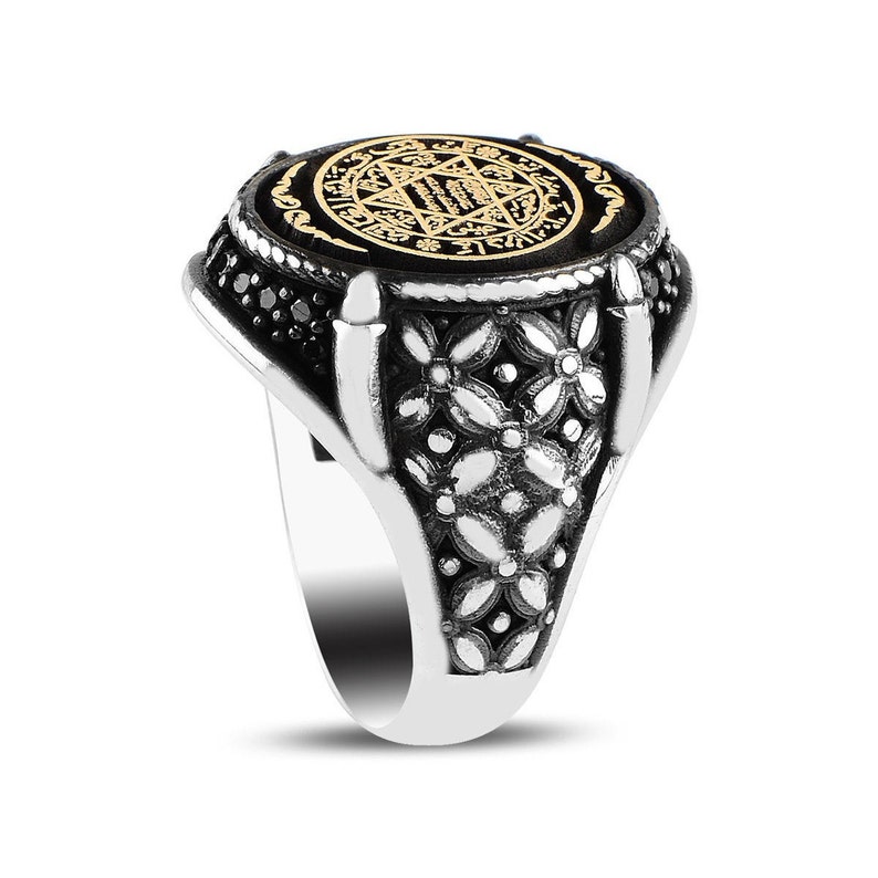 Solomon Ring King Solomon Ring exclusive ring zircon stone, 925 Sterling Silver Satr Of David