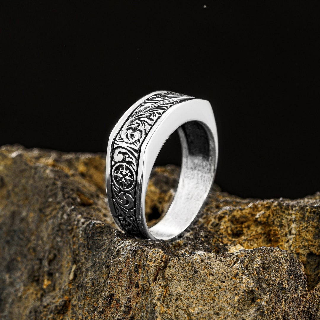 Silver Men Band Rings Men Wedding Bands Daily Men Band Ring - Etsy ...