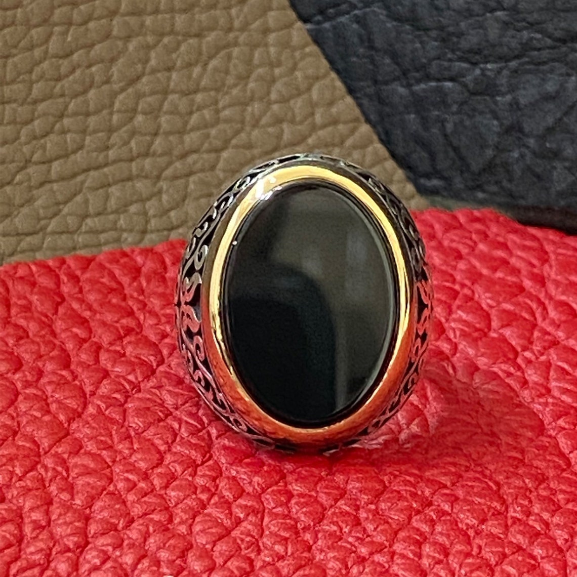 Onyx Stone Ring Black Onyx Men Ring Gemstone Silver Ring for Etsy