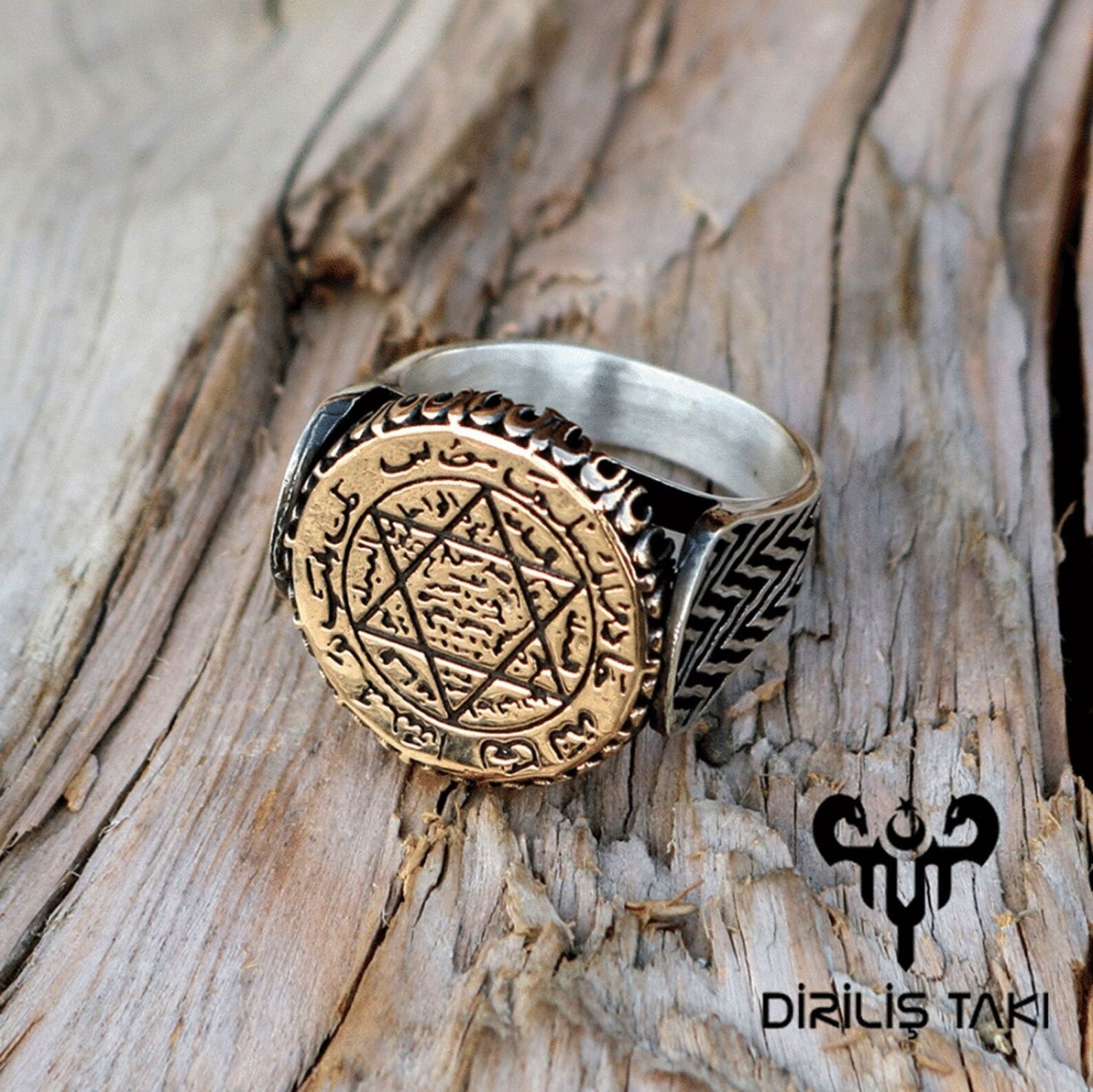Seal of Solomon Ring Men's Silver Ring Kabbalah Ring Etsy