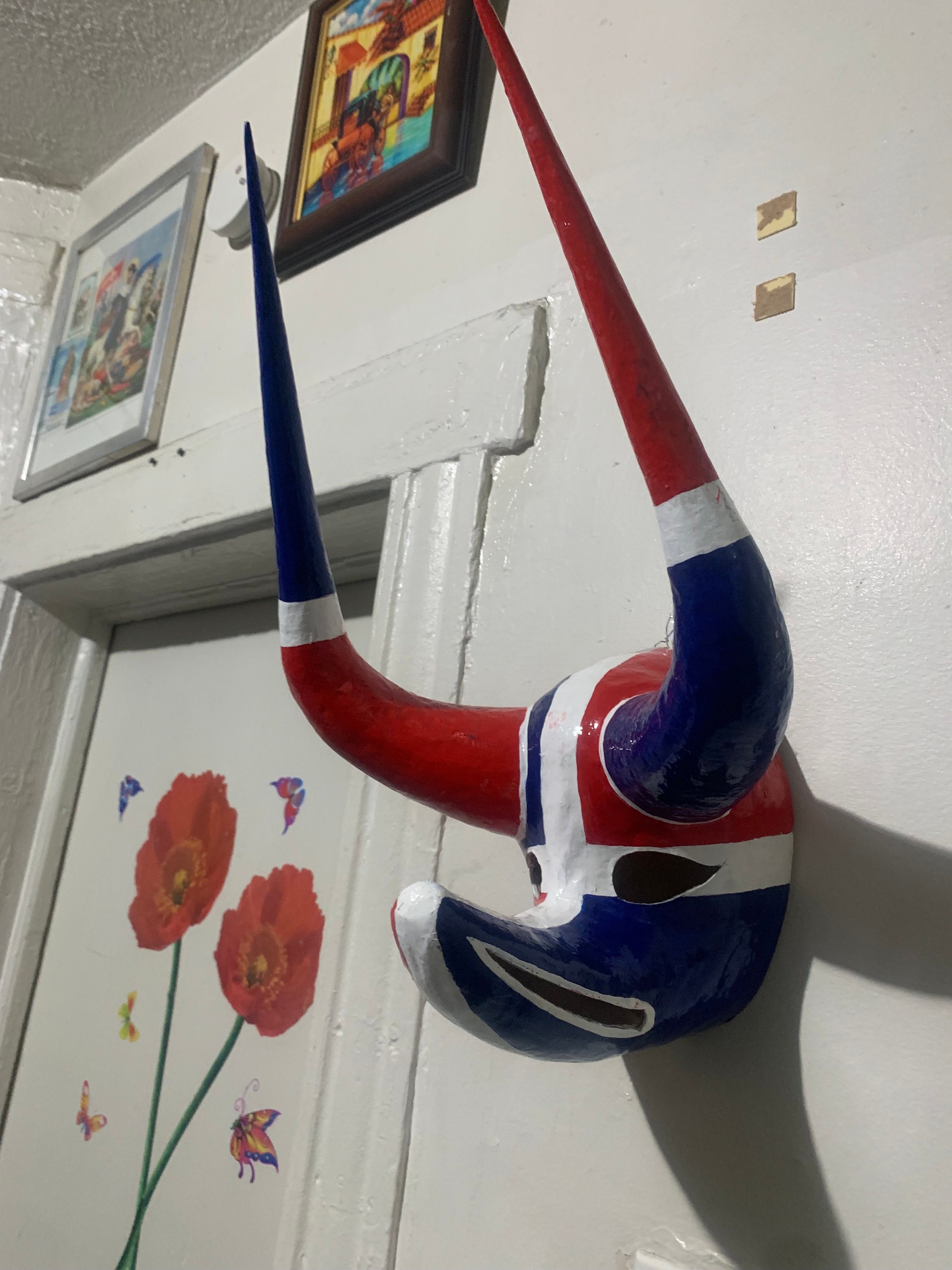Dominican Diablo Mask for Wall Display 20” Height - Etsy