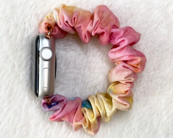 Tie Dye Scrunchie Band for Apple Watch 38mm 40mm 41mm 42mm 44mm 45mm 49mm or Fitbit Sense/Versa 3