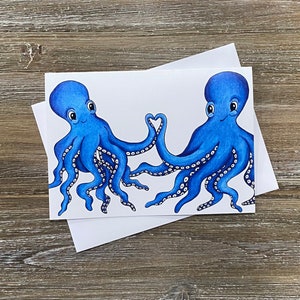 Amor de polvo | Cartão de casamento bonito | Polvo dos namorados | Cartão de casamento exclusivo | Amante do polvo de <br> Entrega Rápida? Cartão recém-casado | Cartão de casamento polvo