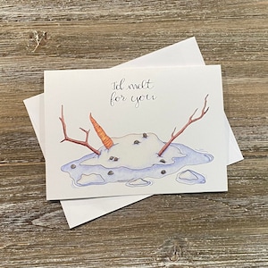 Ich würde für Sie schmelzen | Geschmolzene Schneemannliebe | Karte Schneemann | Lustige Weihnachtskarte | Lustige Valentinstag Karte | Schneemann Liebe