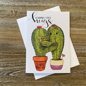 Câlins de cactus | Envoi de câlins | Vous avez ceci | Guérissez bientôt la carte | soutien à distance carte | Envoi de carte d'amour
