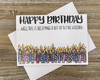 Punny Fire Hazard Birthday Card | Funny 60th Birthday