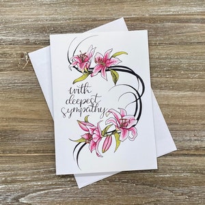 Avec nos plus sincères condoléances | Carte de sympathie Lily | Carte de condoléances | Perte d’un être cher | Carte de deuil | Carte de perte