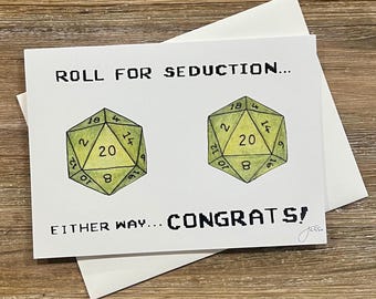 Roll for Seduction | D&D card | Marriage and Anniversary card