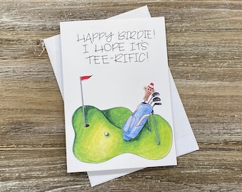 Funny Golf Birthday Card | Happy Birdie Pun
