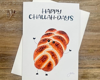 Fröhliche Challah Tage | Chanukka Grußkarten | Chanukka Wortspiel