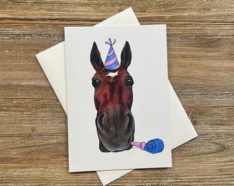 Horse Birthday | Horse lovers gift | illustrated greeting card