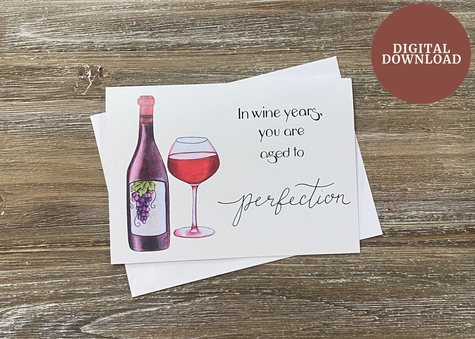 Wine E-card | Aged to Perfection | Printable Birthday Cards | Wine ...