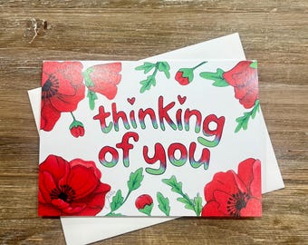 Thinking of you | Floral greeting card | checking on you