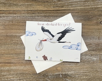 Stork New Baby Card | Baby on the way