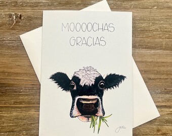 Moooochas Gracias | Cow lover | Thank you cards