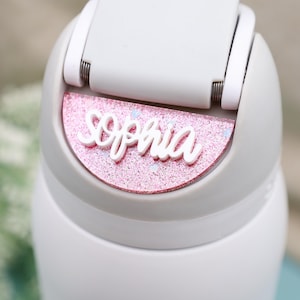 Custom Owala Topper, Owala FreeSip Tumbler Name Plate, Tumbler Topper, Cup Accessories, Owala Adhesive Name Plate, Bottle Tags for Kids Lid