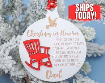 Christmas in Heaven, Christmas Ornament,Memorial Gift,Christmas Decor,Gift for Mom,Gift for Dad,Memorial Ornament,Mourning Gift