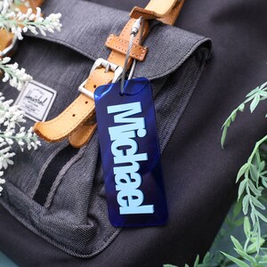 Back to School Bag Tag, Keychain Name Tag, School Bag Name, Sports Bag Tag, Acrylic Name Tag, Lunch Box Tag, Diaper Bag Tag, Kids Bag Tag