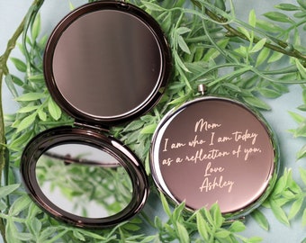 Compact Makeup Mirror, Special Mother's Day Gift, Personalized Compact Mirror, Mothers Day Gift, Engraved Pocket Mirror, Gift for Mom Women