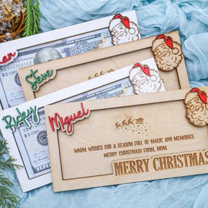 Personalized Cute Money Holder Christmas, Santa Money Holder, Xmas Gift for Family, Money Card Gift, Gift for Kids, Christmas Gifts for Kids