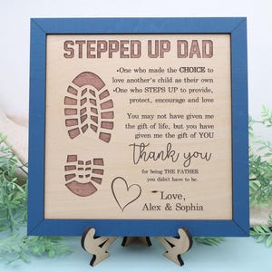 Personalized Stepfather Gift, Step Dad Gift, Stepped Up Dad Gift, Fathers Day Gift, Birthday Gift Stepdad, Gift from Stepdaughter or Stepson