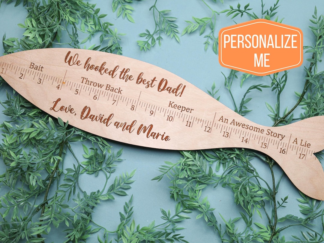 Fish Ruler,fathers Day Gift,personalized Wooden Fish Ruler,gift From ...