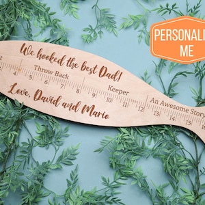 Fish Ruler,Fathers Day Gift,Personalized Wooden Fish Ruler,Gift from Kids,Fishing Gift for Dad,Funny Gift for Dad,Gift for Grandpa,Dad Gift