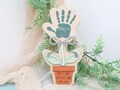 Handprint Flower Pot Keepsake, Custom Mother's Day Gift, Gifts for Mom, Gifts for Grandma, Mama & Grandma Handprint Flower Sign, DIY Sign