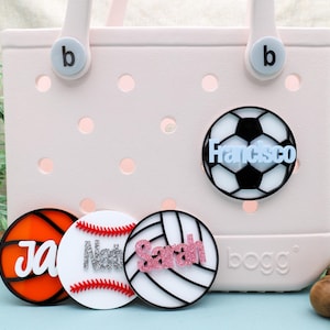 Volleyball Bag Charm, Sports Bogg Bag Accessories, Beach Bag Charm, Basketball Charm, Baseball Bogg Charm, Sports Mom Charm, Soccer Bag Tag