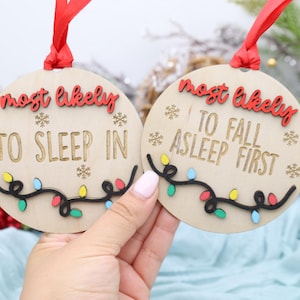 Engraved Holiday Ornament – Funny Office Gift with Custom Quote and Festive Lights