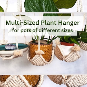 No Tassel Macrame Plant Hanger Multi Size Indoor Rope Hanging Planter Without Tassel Set of 3 Plant Hangers