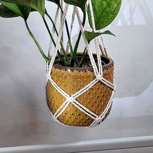 Minimalist Plant Hanger without Tassel Macrame No Tassel Plant Holder Simple Macrame Rope Indoor Hanging Planter