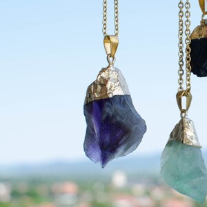 Raw Amethyst Crystal Necklace February Birthstone Aquarius Purple Gemstone Minimalist Jewelry Gift for Her