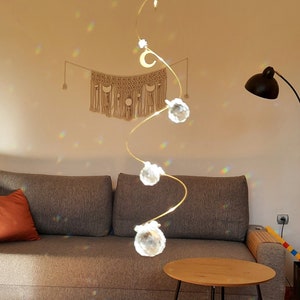 Rainbow Maker Crystal spiral Suncatcher Self Care Gift pour elle, Crystal Prism Light Sun Catcher Home Window Aesthetic Rainbow Room Decor