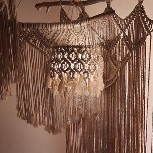 Macrame Lantern Chandelier Lighting Сrystal Suncatcher, Pendant Light Shade Cottagecore Aesthetic Room Decor, Boho Macrame wall hanging