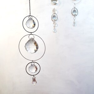 Silver Suncatcher Crystal Window Rainbow Maker Boho Aesthetic Room Home Decor Wall Hanging Housewarming Christmas Gift Ideas for Women