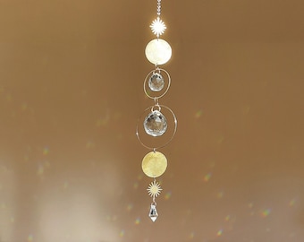 Kristall Suncatcher Selbstfürsorge Geschenk für sie, Kristall Prisma Licht Sun Catcher Fenster Ästhetik Raumdekor Regenbogen Suncatcher