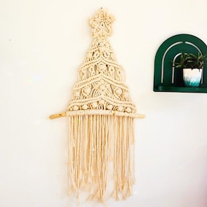 Christmas Tree Macrame Wall Hanging Xmas Decoration Boho Aesthetic Cottagecore Room Decor Home Wall Decor