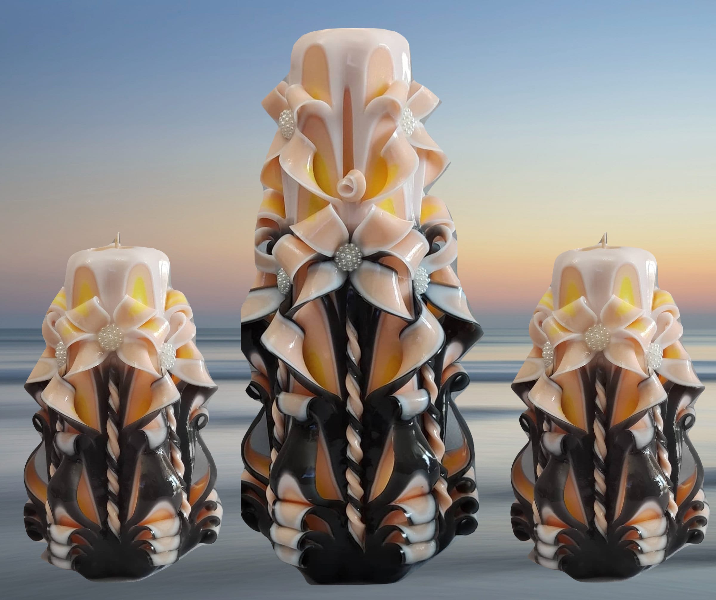 Carved Candles Home Decor Hand Made Carved Candle Art Design Etsy