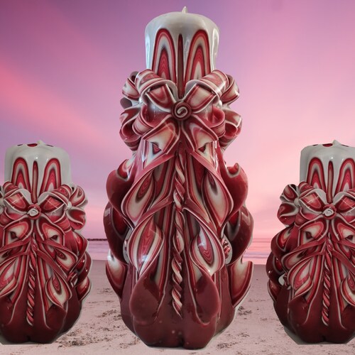 Carved Candles Home Decor Handmade Colourful Art Design Gift Etsy