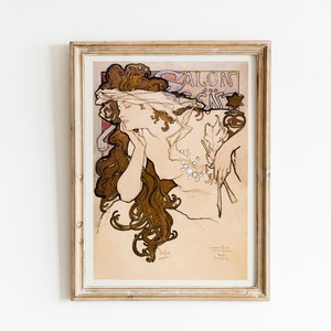Alphonse Mucha print, mucha job print, Art Nouveau poster, Alphonse Mucha poster, Art Nouveau print, alphonse mucha tin