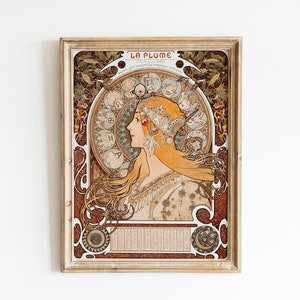 Alphonse Mucha print, Alphonse Mucha zodiac painting, old french art, alphonse mucha tin, Zodiac Gifts, Art Nouveau poster