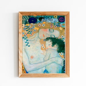 母と子のグスタフ・クリムト、展覧会からの「Le Tre Eta」ポスター、あなたのためのグスタフ・クリムトのデジタルプリントの壁飾り