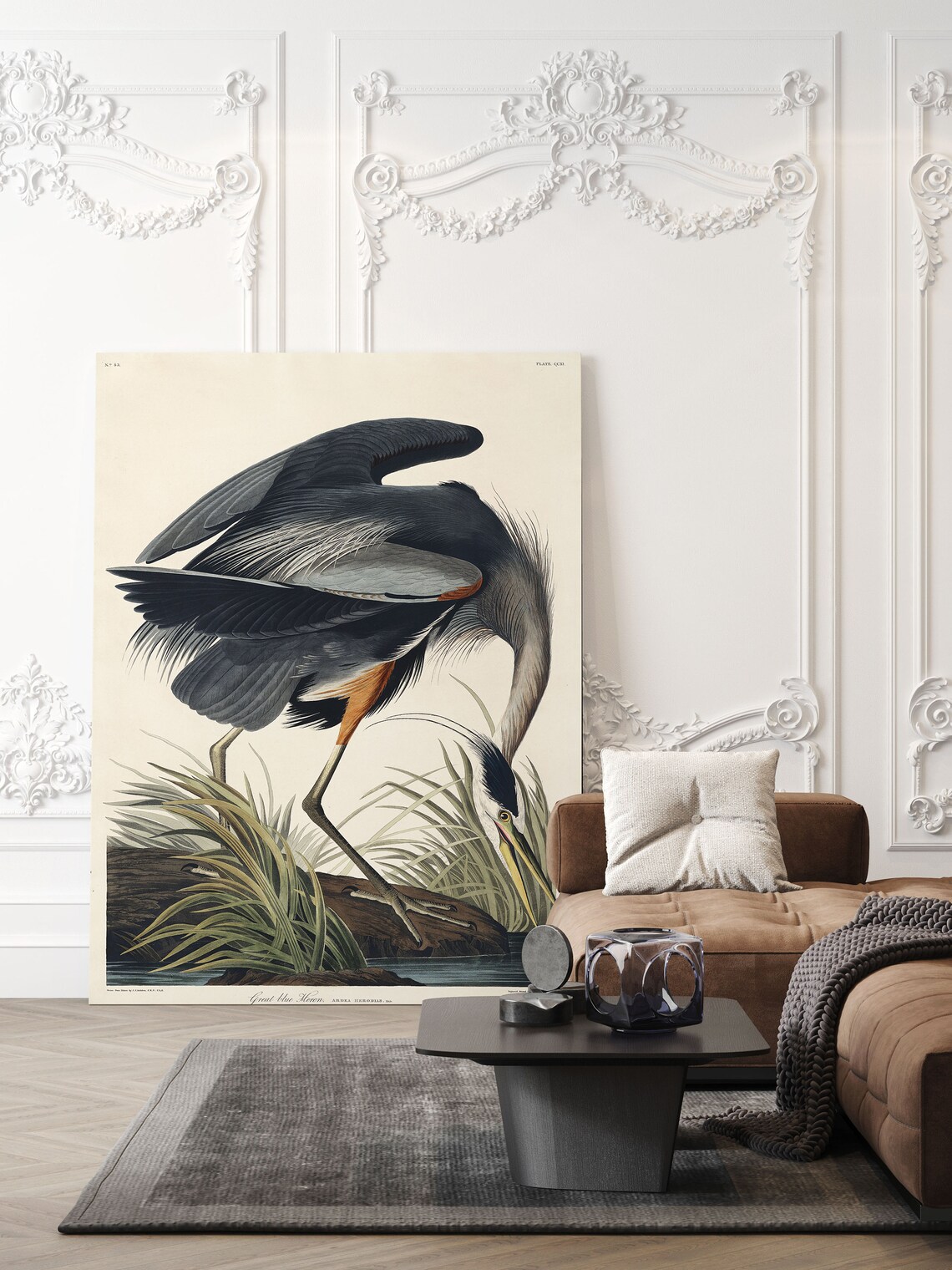 Great Blue Heron Print Audubon Poster Vintage Illustrations | Etsy